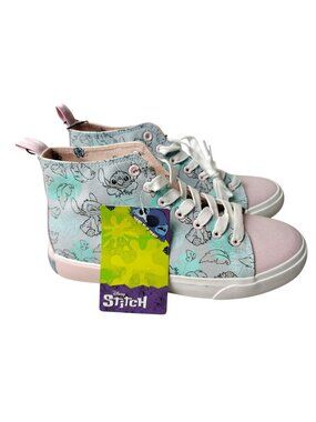 Disney Womens Size 8 Stitch High-Top Sneakers With Character Charms